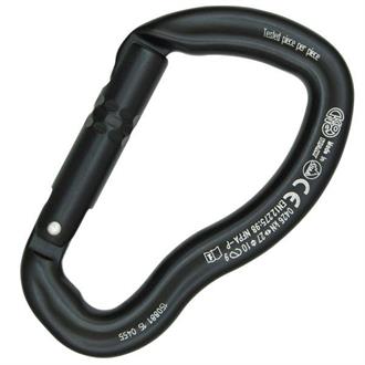 Kong Mini D Black Straight Gate Carabiner - Made In Italy, Lightweight Connector, Max Load 600kg (7002NN400KK)