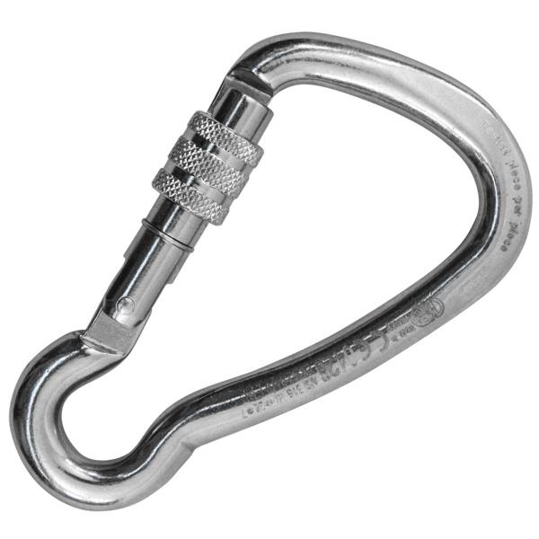 Stainless steel carabiner with screw sleeve